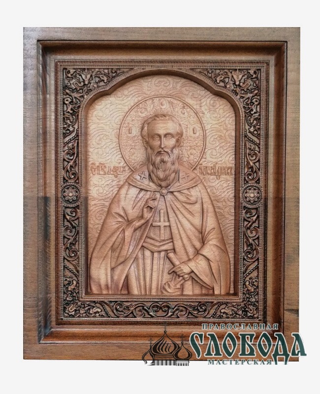 Икона Максим Исповедник резная