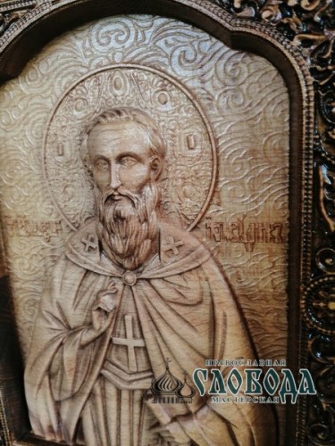 Икона Максим Исповедник резная